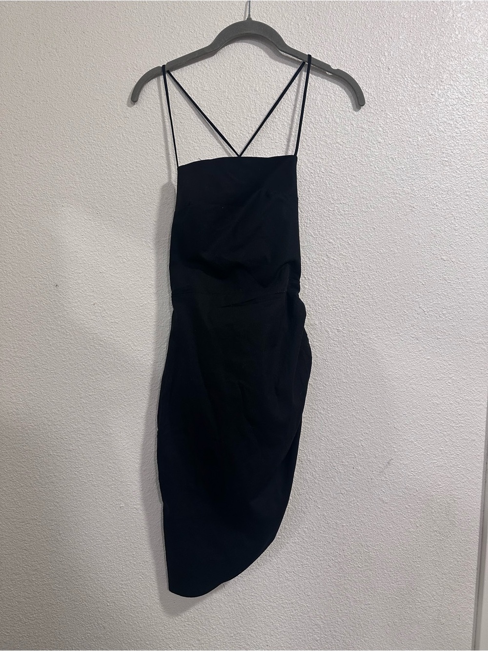 Lioness Black Asymmetrical Spaghetti-Strap Dress